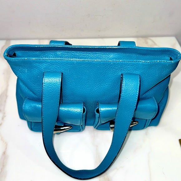 Auth RARE BURBERRY Blue Leather bag - Picture 10 of 13